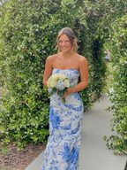 Chic Mermaid Print Wedding Guest Dress,Charming Evening Dress Y4281 by simplepromdress