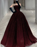 Strapless A-line Tulle Prom Dress Chic Evening Dress Y2030 by simplepromdress