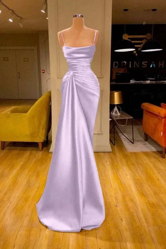 Charming Burgundy Spaghetti Straps Pleated Mermaid Prom Dress Long Evening 6868 by simplepromdress