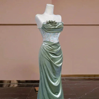 Glamorous Strapless Mermaid Pleated Evening Gown Formal Prom Dress Y7989 by simplepromdress
