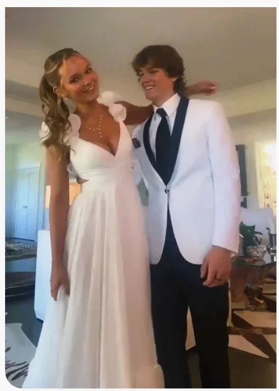 Elegant A-line White Prom Dress,Charming Formal Gown ,White Evening Dress Y1862 by simplepromdress