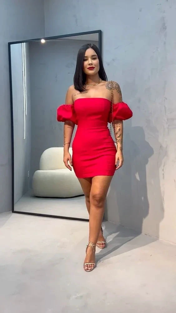 Sexy Red Tight Homecoming Dress Red Cocktail Dress Y3056 by simplepromdress