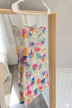 White Multi-Colors Sequins Backless Straps Sheath Homecoming Dress Y2798 by simplepromdress