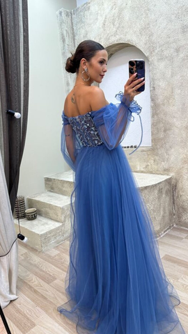 Strapless mint green corset tulle dress prom dress evening gown Y4912