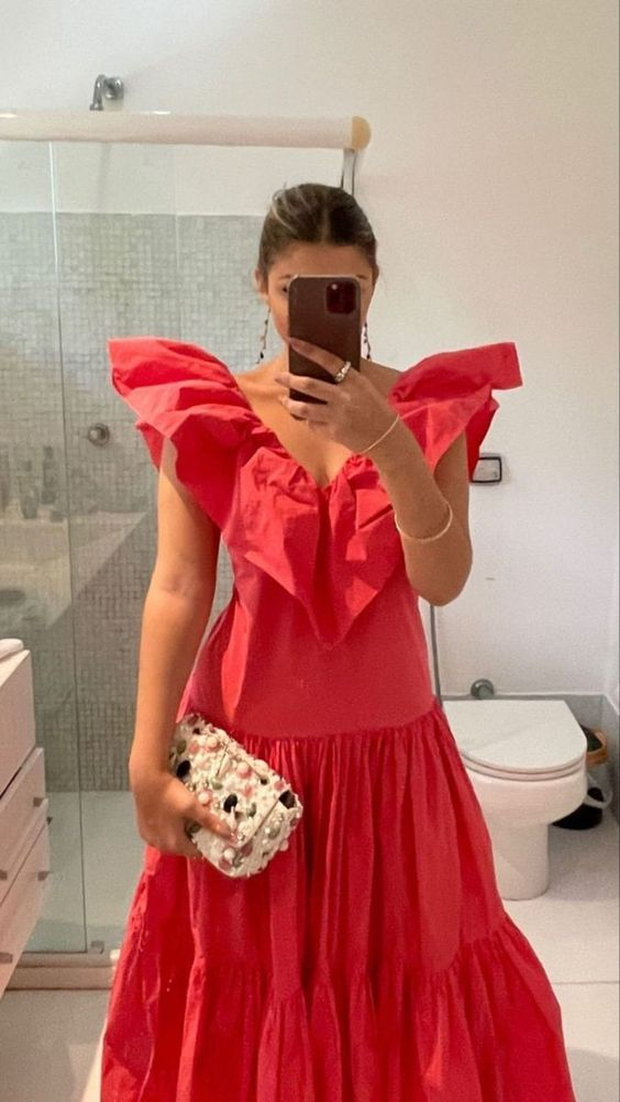 Charming A-line V Neck Prom Dress Evening Dress  Y7087 Hover Image