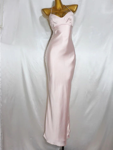 Vestido de fiesta largo ajustado rosa, vestido de noche Y8158