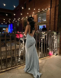 Sparkly Blue Backless Evening Dress Blue Evening Gown Y7416 by simplepromdress