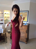 Sexy Burgundy Mermaid Prom Dresses Evening Dress Y5603 by simplepromdress