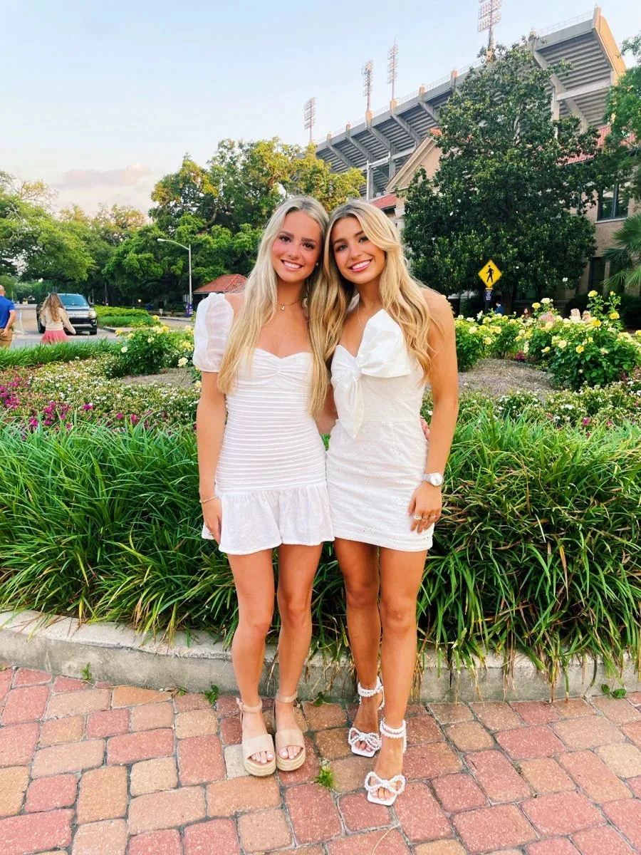 Lovely White Homecoming Dress White Graduation Dress Y2111 by simplepromdress