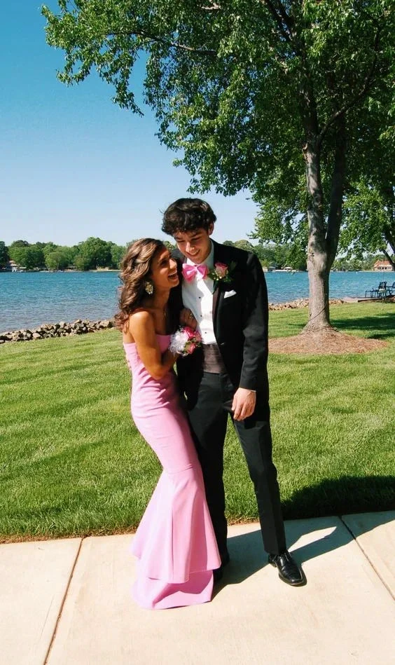 Mermaid Pink Long Prom Dress Charming Evening Dress Y275 by simplepromdress