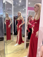 Elegant Sheath Evening Dress With Split Winter Dance Dress Y6389 by simplepromdress