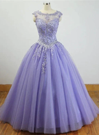 Gorgeous Quinceanera Dresses With Applique And Beading, Purple Ball Gown Y1252 by simplepromdress