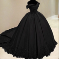 Gothic Black Off The Shoulder Ball Gown,Sweet 16 Dress Y5758 by simplepromdress