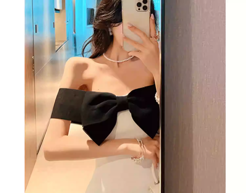 Sexy Cocktailkleider Schickes kurzes Heimkehrkleid mit Schleife Y1894