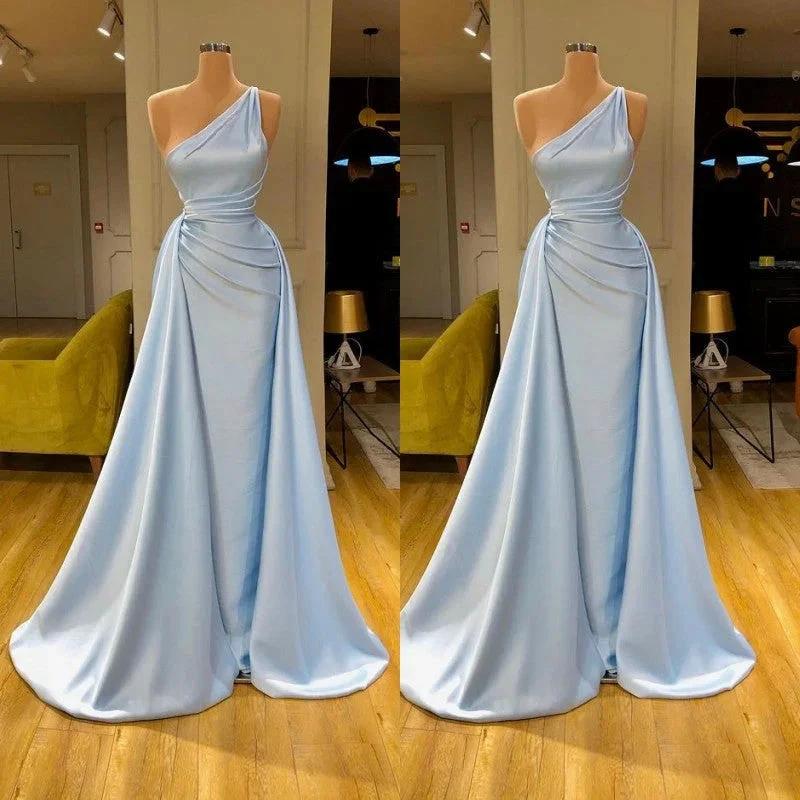 Unique Cross Sweetheart Light Blue Soft-pleated Long Prom Dress by misshow.com