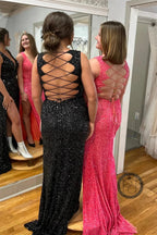 Plunging Neckline Prom Dress with Slit SYP147 by vivymakudress