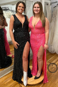 Plunging Neckline Prom Dress with Slit SYP147 by vivymakudress