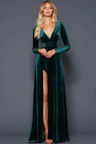 Vestido largo de terciopelo SYP14 