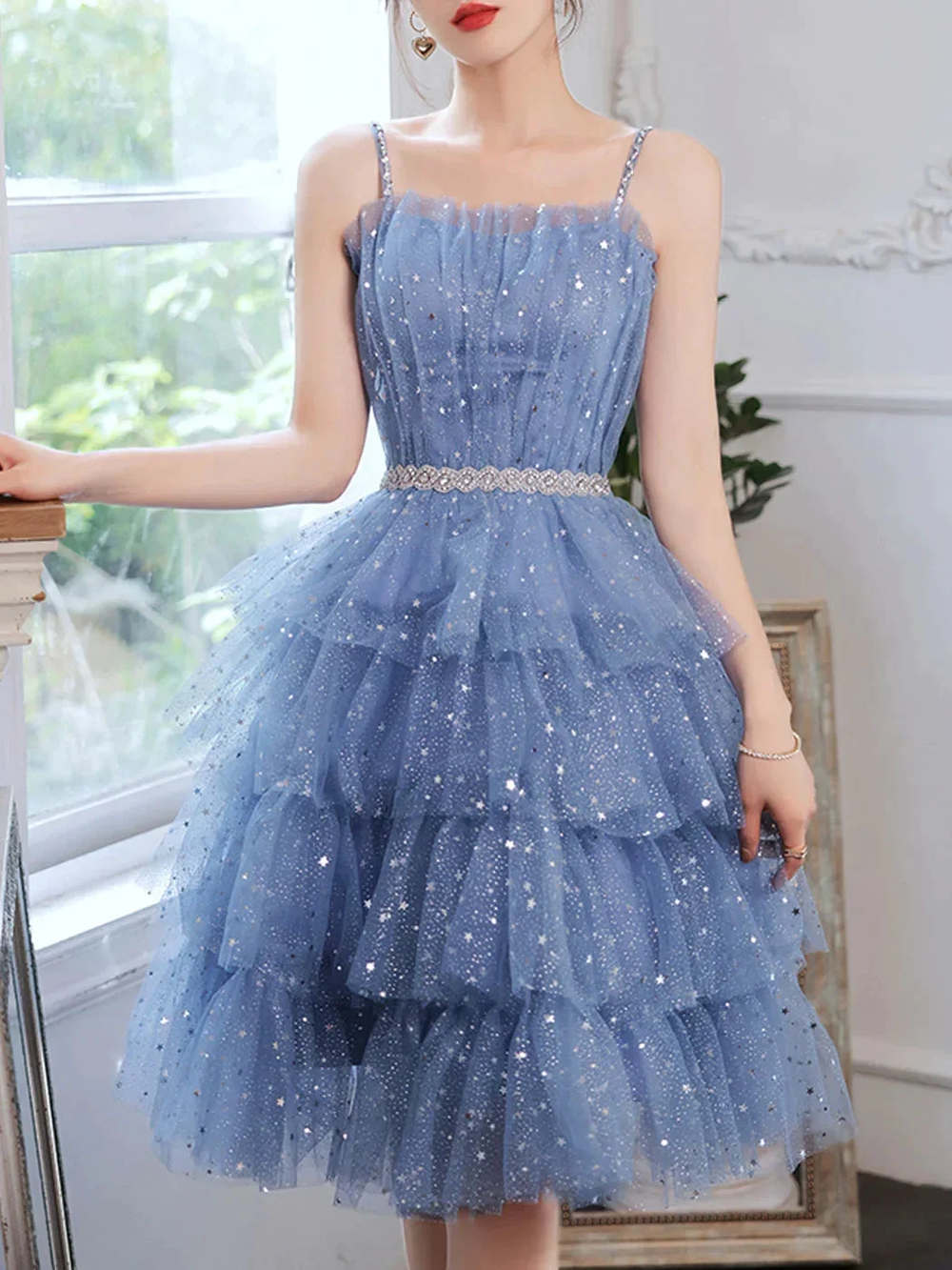 Short Puffy Blue Prom Dress Tulle Short Blue Puffy Homecoming Dress Y2620 by simplepromdress