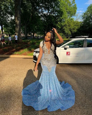 Blue prom dress sexy shimmering blue evening gown Y6557 by simplepromdress