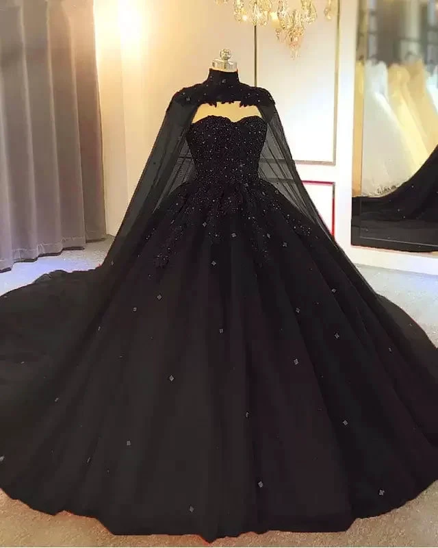 Royal Blue Tulle Ball Gown Prom Dress With Cape S8255 by simplepromdress