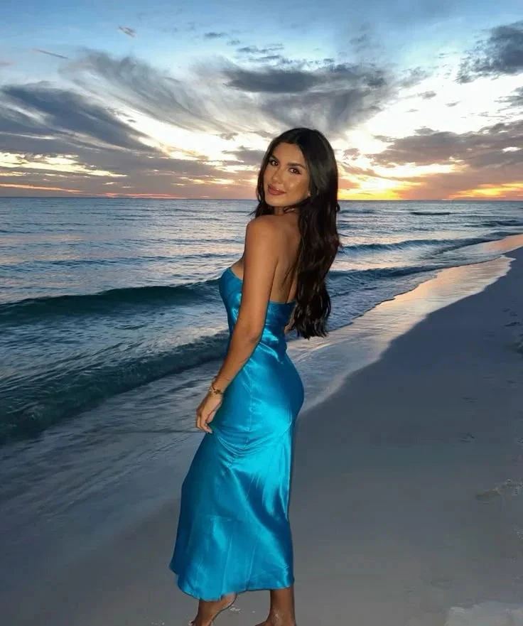 Simple Strapless Blue Sheath Prom Dress Evening Dress Y8188 by simplepromdress