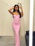 Light Skims Pink Bodycon Dress,Sexy Light Pink Evening Dress,Light Pink Maxi Dress Y4094 by simplepromdress