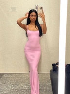 Light Skims Pink Bodycon Dress,Sexy Light Pink Evening Dress,Light Pink Maxi Dress Y4094 by simplepromdress