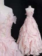 Dreamy Pink Ruffles Princess Dress,Pink Ball Gown Y1971 by simplepromdress