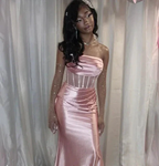 Pink Strapless Satin Mermaid Evening Dress Long Prom Dress Y7721 by simplepromdress