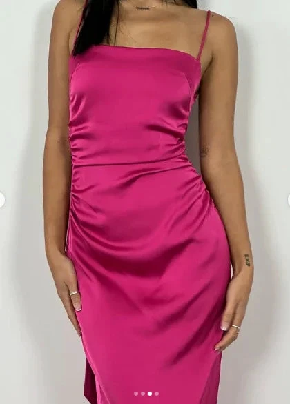 Hot Pink Sexy Sheath Long Prom Dress Backless Evening Gown Y7894 by simplepromdress