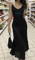 Sexy Straps Black Chiffon Prom Evening Dress Y7839 by simplepromdress