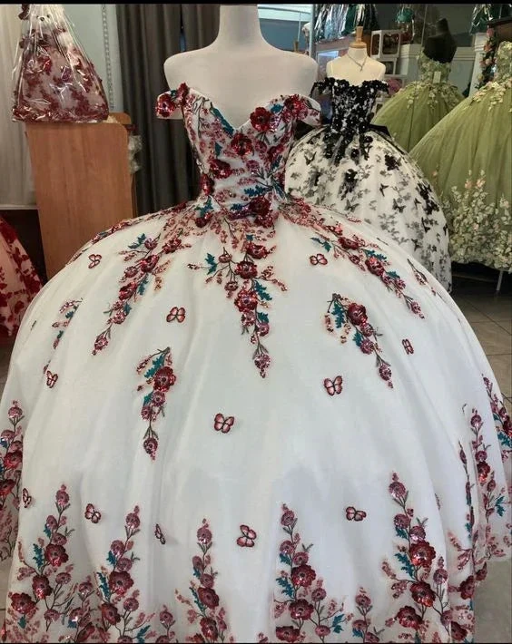 Stunning Off The Shoulder Ball Gown Quinceanera Dress Sweet 16 Dress Y6191 by simplepromdress