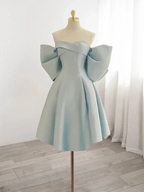 Blue Sweetheart Neck Satin Homecoming Dress Y7402 by simplepromdress