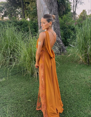Chic One Shoulder Prom Dress With Split Trendy Evening Dress Y6248
