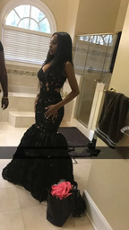 Sexy Black Sleeveless Mermaid Evening Dress,Black Girls Prom Dress Y1656 by simplepromdress