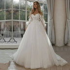 Vestido De Noiva Boho Lace Puffy Tulle Wedding Dresses Bridal Gowns Robe De Mariée Vestidos De Novia by payinti