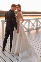 Vintage Wedding Dress One Shoulder Bridal Gown With Court Train WD729 by pgmdress