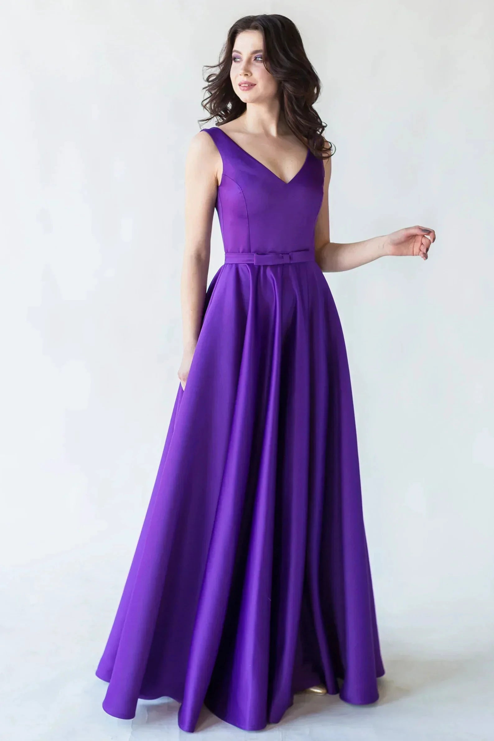 Satin Prom Dress Lace Up Formal Dress SYP187 by vivymakudress