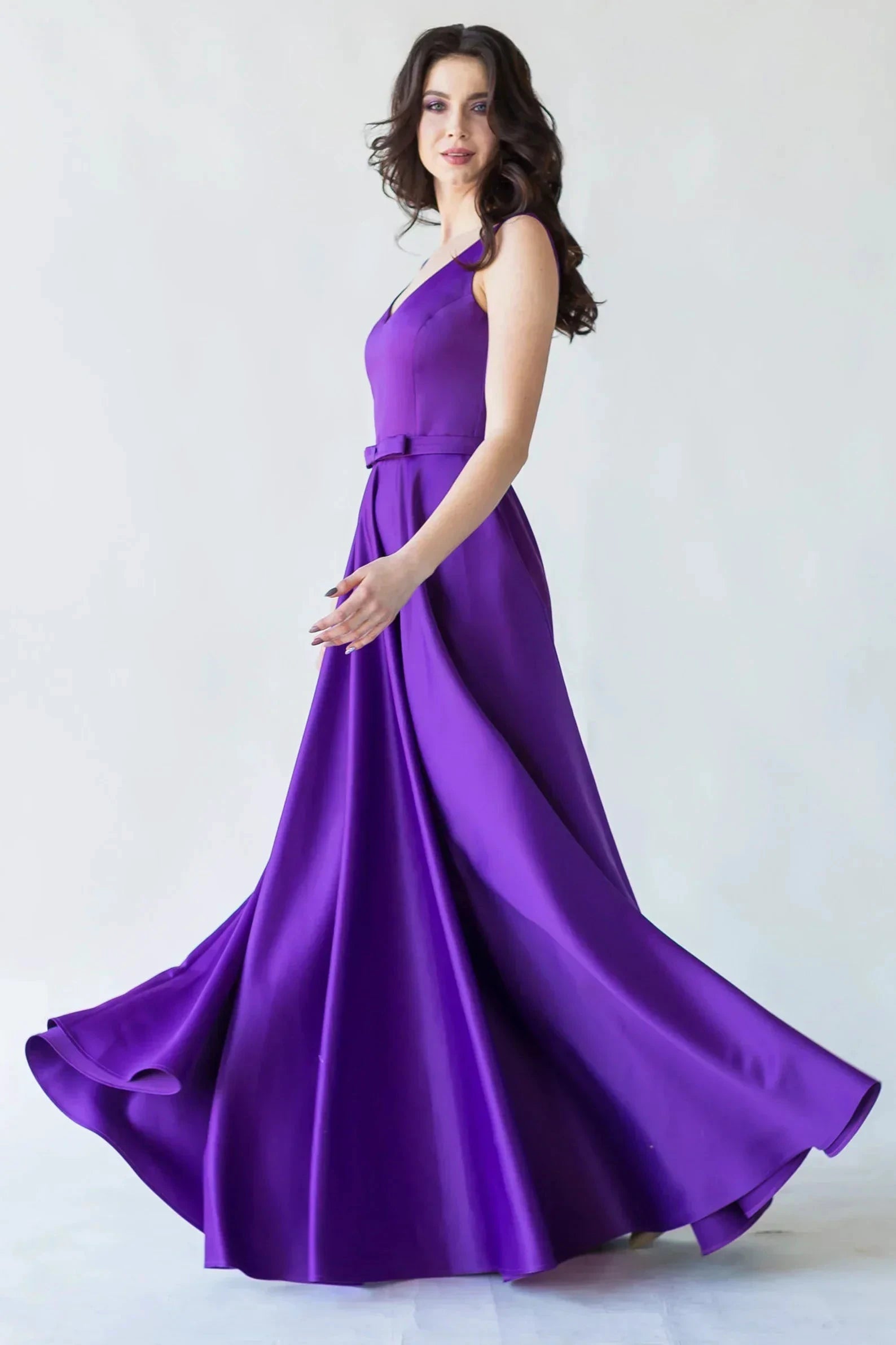 Satin Prom Dress Lace Up Formal Dress SYP187 by vivymakudress