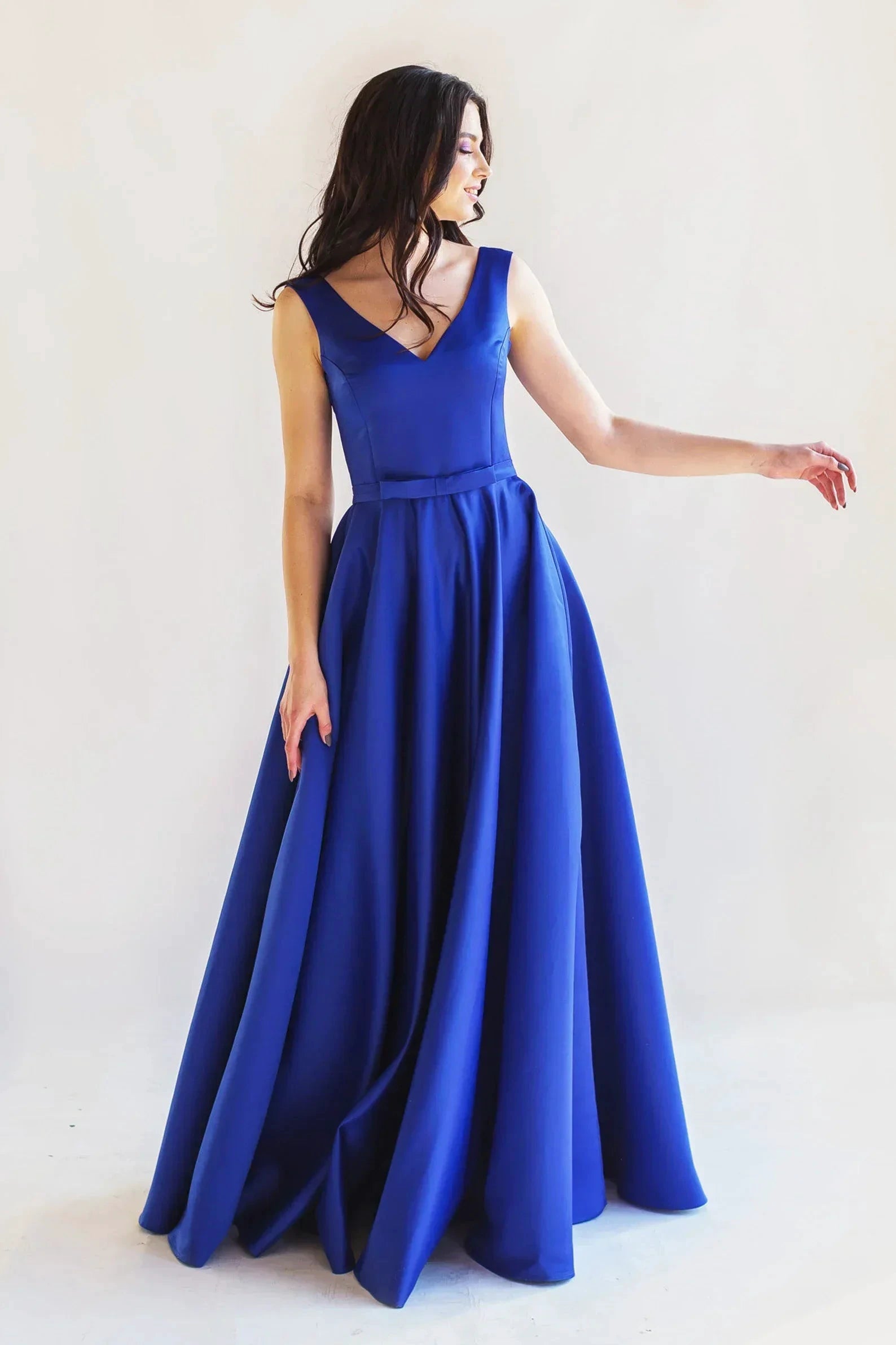 Satin Prom Dress Lace Up Formal Dress SYP187 by vivymakudress