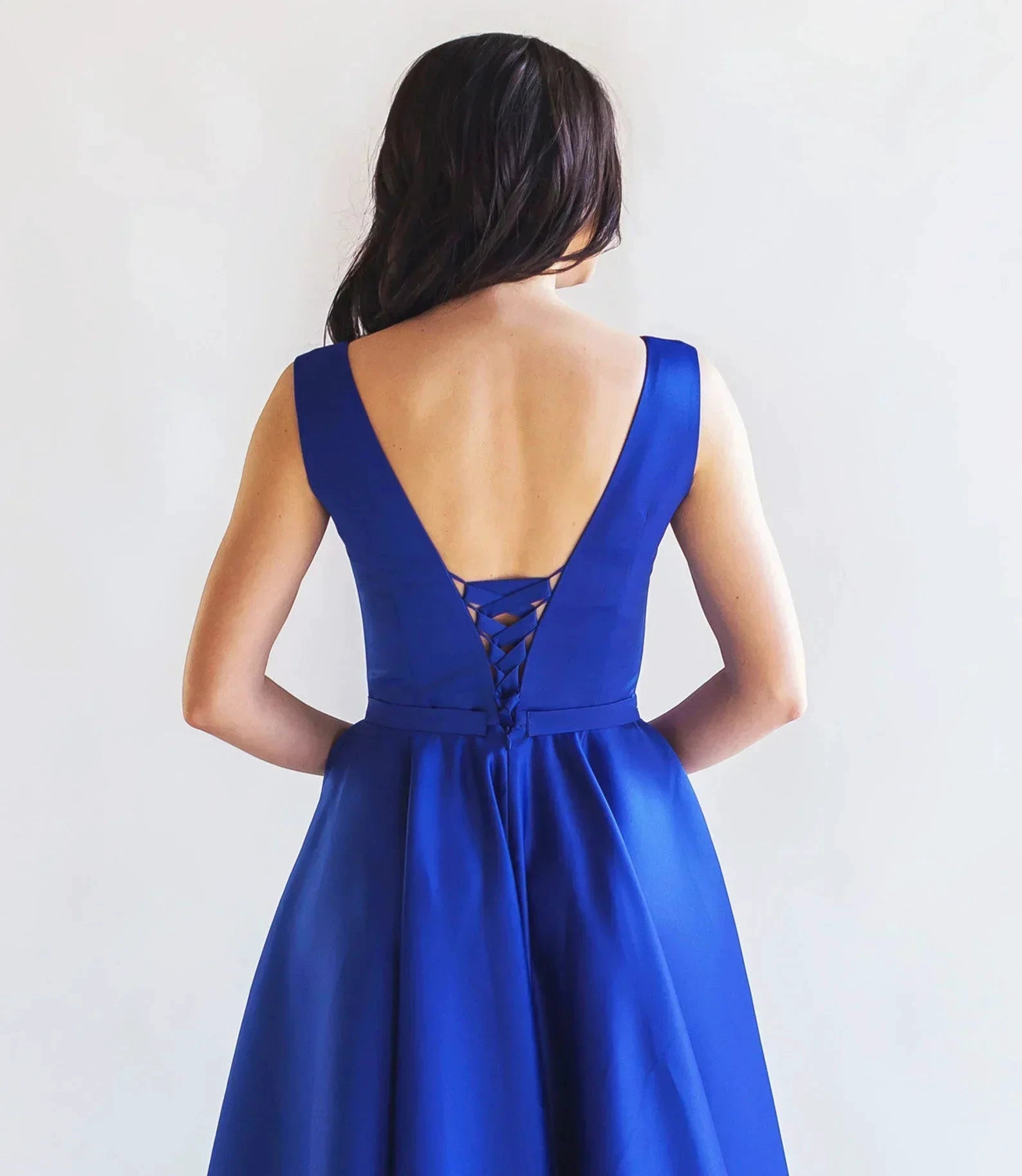 Satin Prom Dress Lace Up Formal Dress SYP187 by vivymakudress