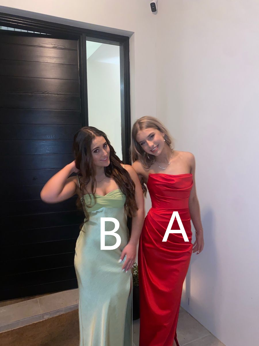 Classy Red Satin Long Evening Dress Red Party Gown Y4929