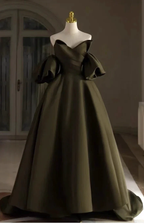 Satin Bridal Dress,Unique Wedding Dress,Army Green Bridal Dress Y4964 by simplepromdress