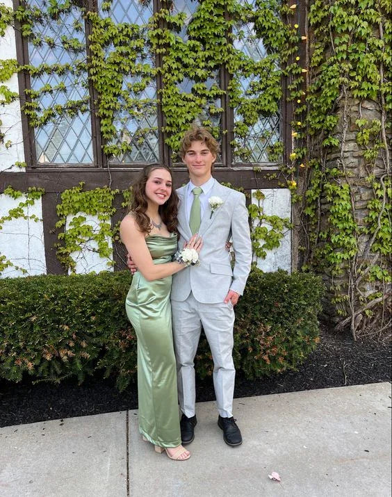 Sage Green Sheath Prom Dress Simple Evening Dress Y6114 by simplepromdress