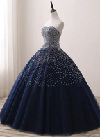 Blue Sequins Quinceanera Dresses, Gorgeous Formal Gowns,Ball Gown Y930 by simplepromdress