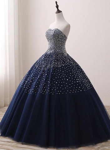 Blaue Pailletten Quinceanera Kleider, Wunderschöne Abendkleider, Ballkleid Y930
