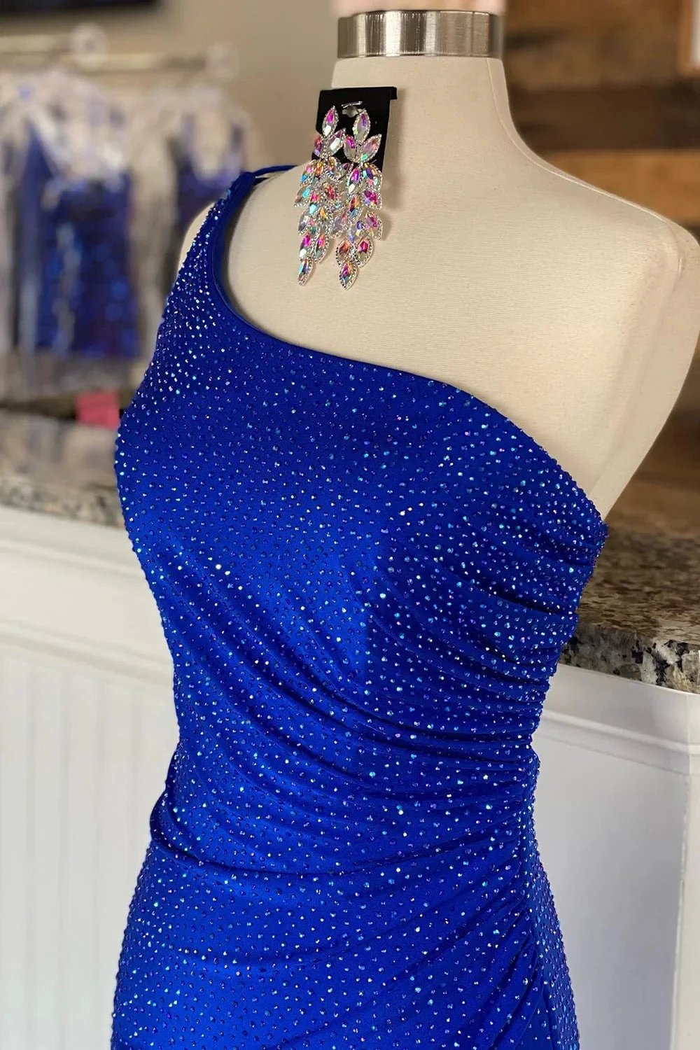 Celine |Mermaid One Shoulder Beaded Jersey Prom Dress with Slit by KissProm