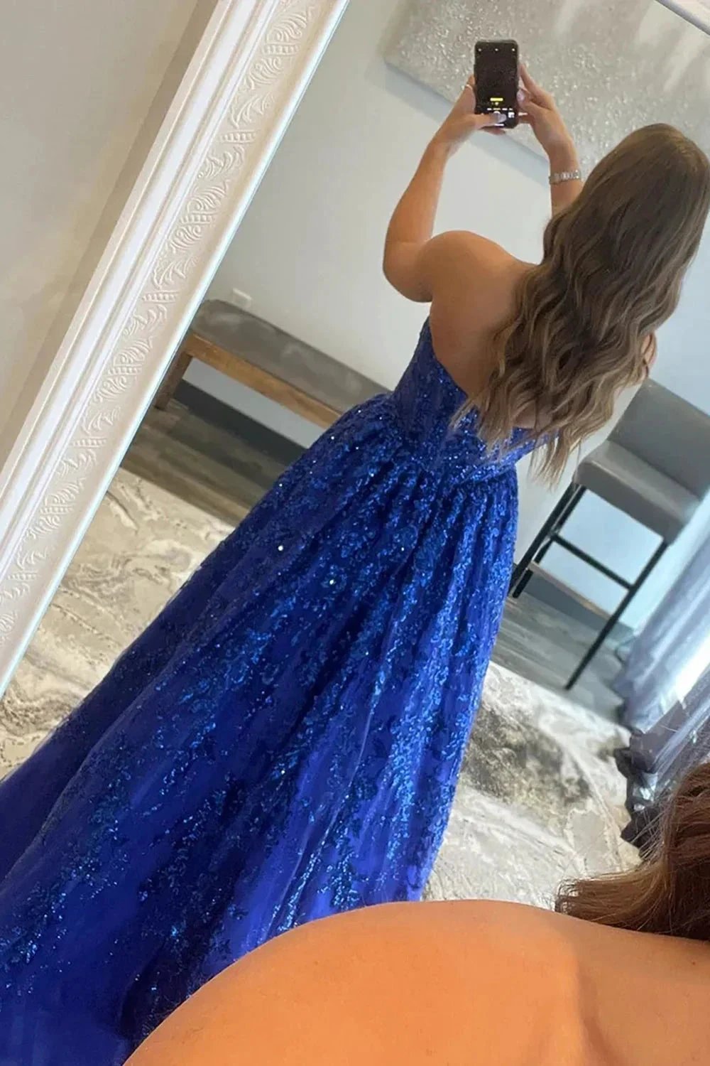 Zara |A-line Sequined Lace Long Prom Dress with Pockets by KissProm