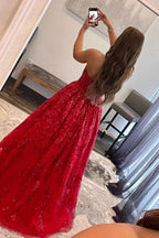 Zara |A-line Sequined Lace Long Prom Dress with Pockets by KissProm